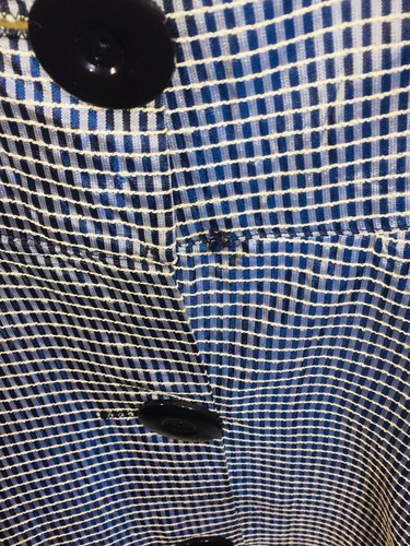 Vestido Hecho a Mano Vintage Años 40 Principios Años 50 Blanco Azul Botones Talla M - Imagen 10 de 24