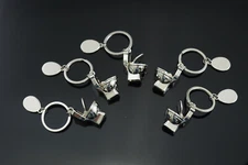 5x PCS - Miniature Toilet Bowl Keychain Chrome - Funny Gag Joke Bathroom Gift