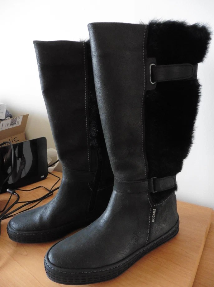 BOCAGE Bottes originales en cuir noir et fourrure Pointure 37 - Photo 3/4