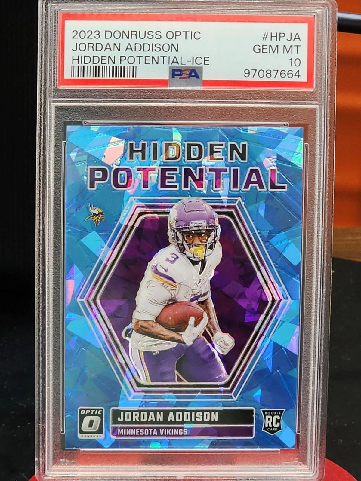 Jordan Addison Panini Donruss Optic Hidden Potential #HPJA Ice