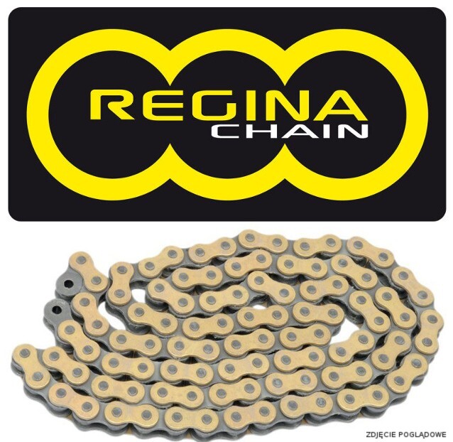 Chaîne moto 420RX3 or renforcée 120 maillons anti-allongement pour cross 100cc