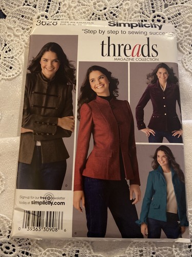 Simplicity Threads Pattern #3628-Misses Jackets W/ Front/Sleeve ...