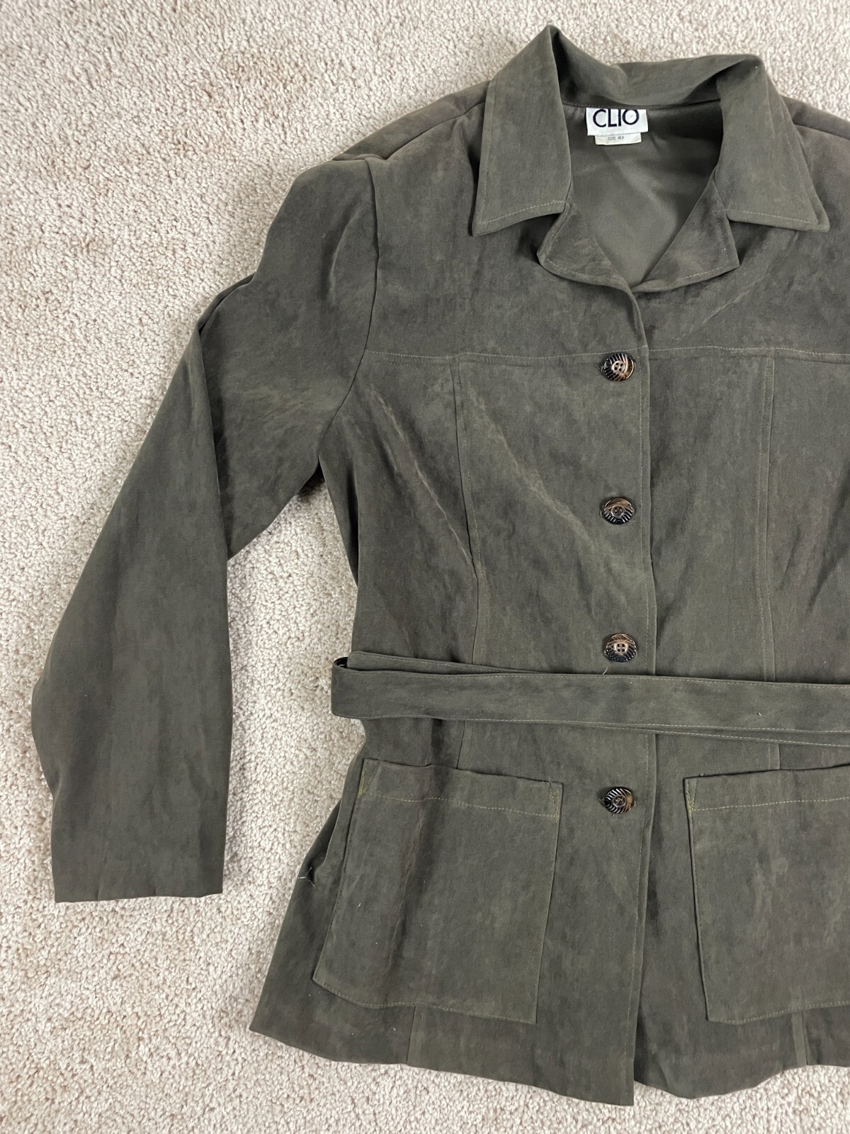 Clio Basic Jacket Womens Medium Collared Button U… - image 3