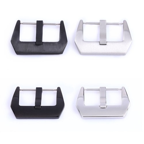 18/20/22/24/26mm For PAM Polished Brushed PVD Steel Watch Buckle Black Silver - Picture 6 of 15