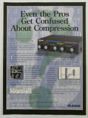 1997 ALESIS CORPORATION Musicians Nano Compressor Magazine Print Ad