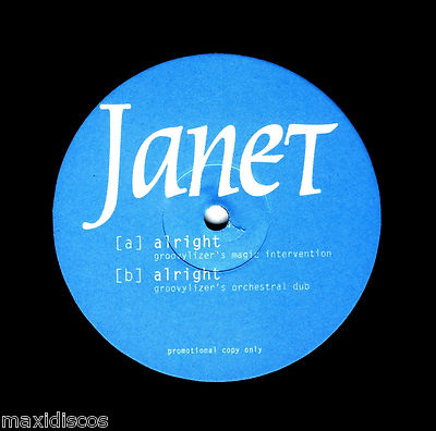 12'' JANET JACKSON - ALRIGHT (VERY RARE 33 RPM PROMOTIONAL COPY ONLY) MINT, NUEVO