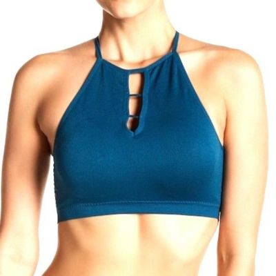 Free Press Nordstrom Teal Seagate Fishnet Back Seamless Bralette Size M