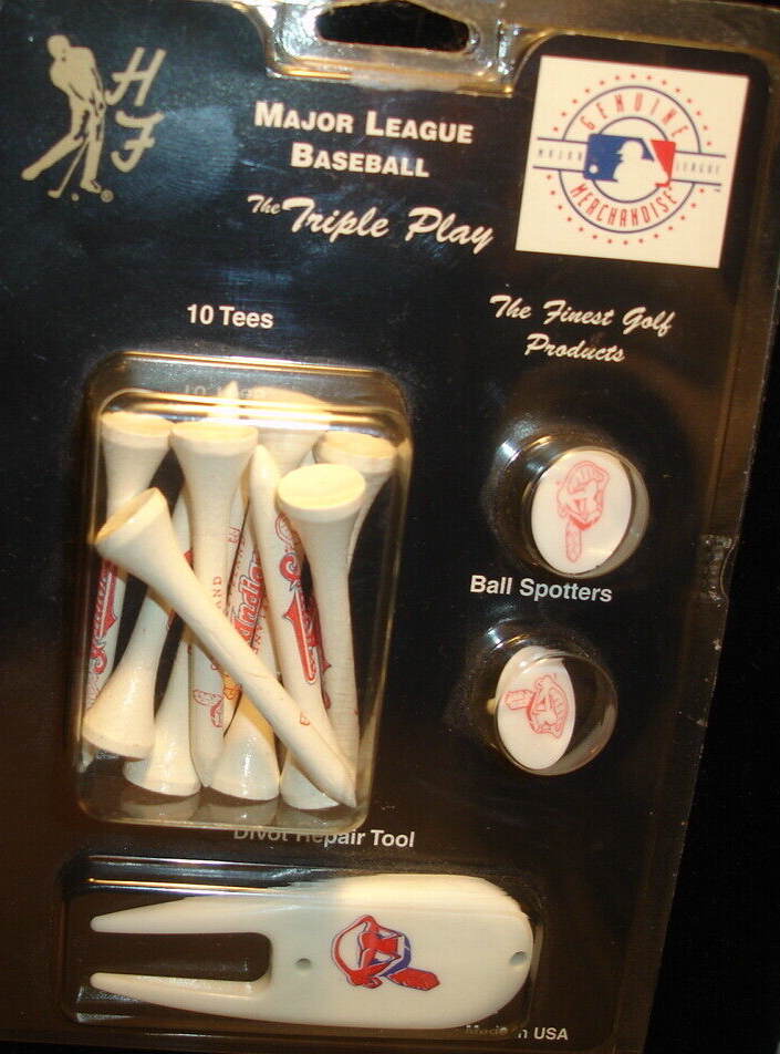 CLEVELAND INDIANS GUARDIANS Baseball golfing tees ball spotter Here's Fred Golf