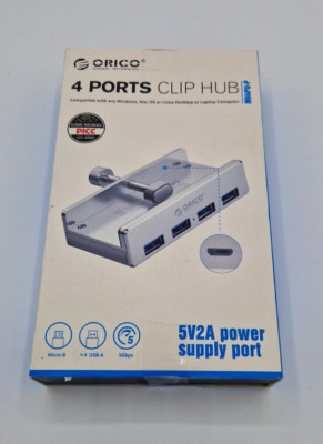 ORICO 4 Ports USB HUB Hochgeschwindigkeits-USB-Splitter-Adapter Clip-Typ-HUB Alu