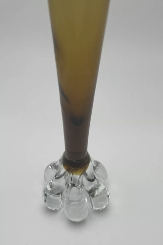 Beautiful Green Brown Art Glass Bud Vase Excellent Condition - Picture 2 of 7
