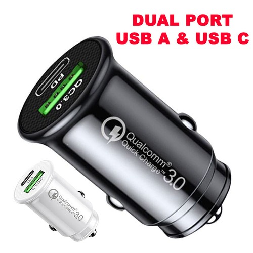 2 Port 20w Car Phone Charger Dual USB A C PD Metal 12V Cigarette iPhone Charging - Picture 8 of 9
