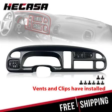 For 98-2002 Dodge Ram 1500 2500 3500 Pickup Black Dashboard Bezel W/ Vents