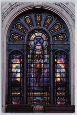 Annapolis MD Admiral Farragut Stained Glass Window US Naval Academy Postcard D13