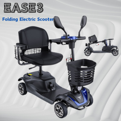 6.5 mph Electric Wheelchair 4 Wheel Folding Electric Scooter 250W 24V 330lbs New