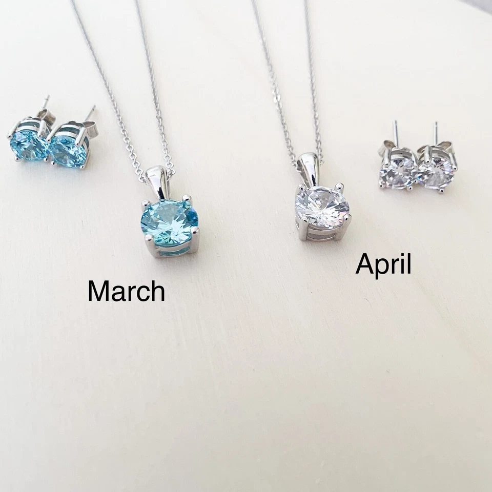 Набор из 12 цветных ожерелий и серег с камнем для новорожденных - Изображение 2 из 4