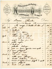 1895 TORINO Via Roma 20 - Giuseppe MORIGGIA Parrucchiere - Fattura intestata