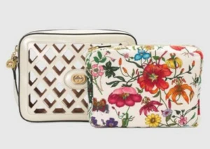 NEUF AVEC ÉTIQUETTES SAC À MAIN ÉPAULE AUTHENTIQUE GUCCI EN CUIR MOYEN BLANC FLORE DÉCOUPÉE FLORA