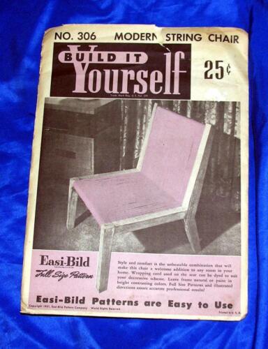 UNUSED VTG  EASI BILD DIY WOODWORKING CRAFT PATTERN 306 Modern String Chair - Picture 1 of 3