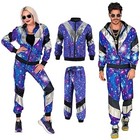 Unisex 80s 90s Mens Shell Suit Costume Sports Tracksuit Neon Fancy Dress Outfit