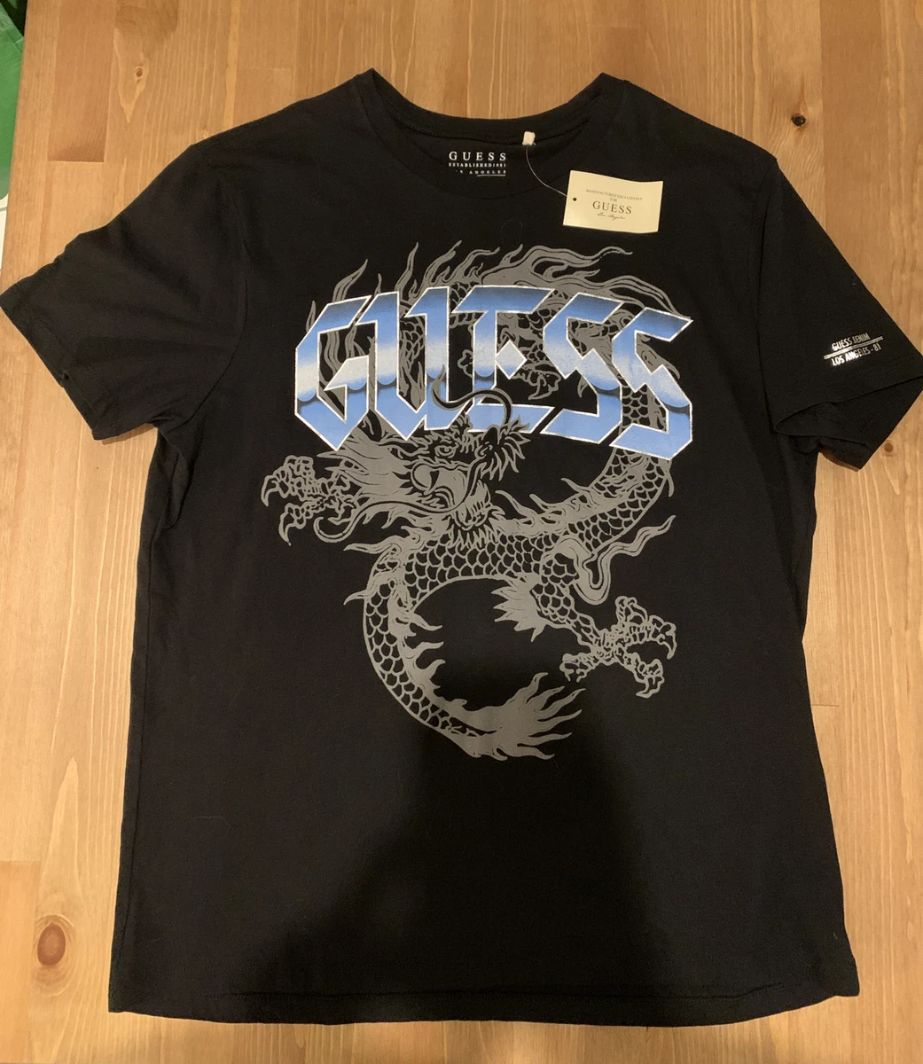 Guess x A AP Limited Edition Black Dragon T Shirt Mens Large NEW W TAGS