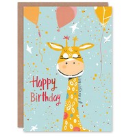 SüßE Party Luftballons Konfetti Kinder Giraffe Geburtstagskarte
