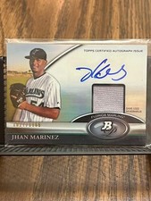 JHAN MARTINEZ 2011 BOWMAN PLATINUM MARLINS ROOKIE DUAL JERSEY AUTO RELIC /1166!!