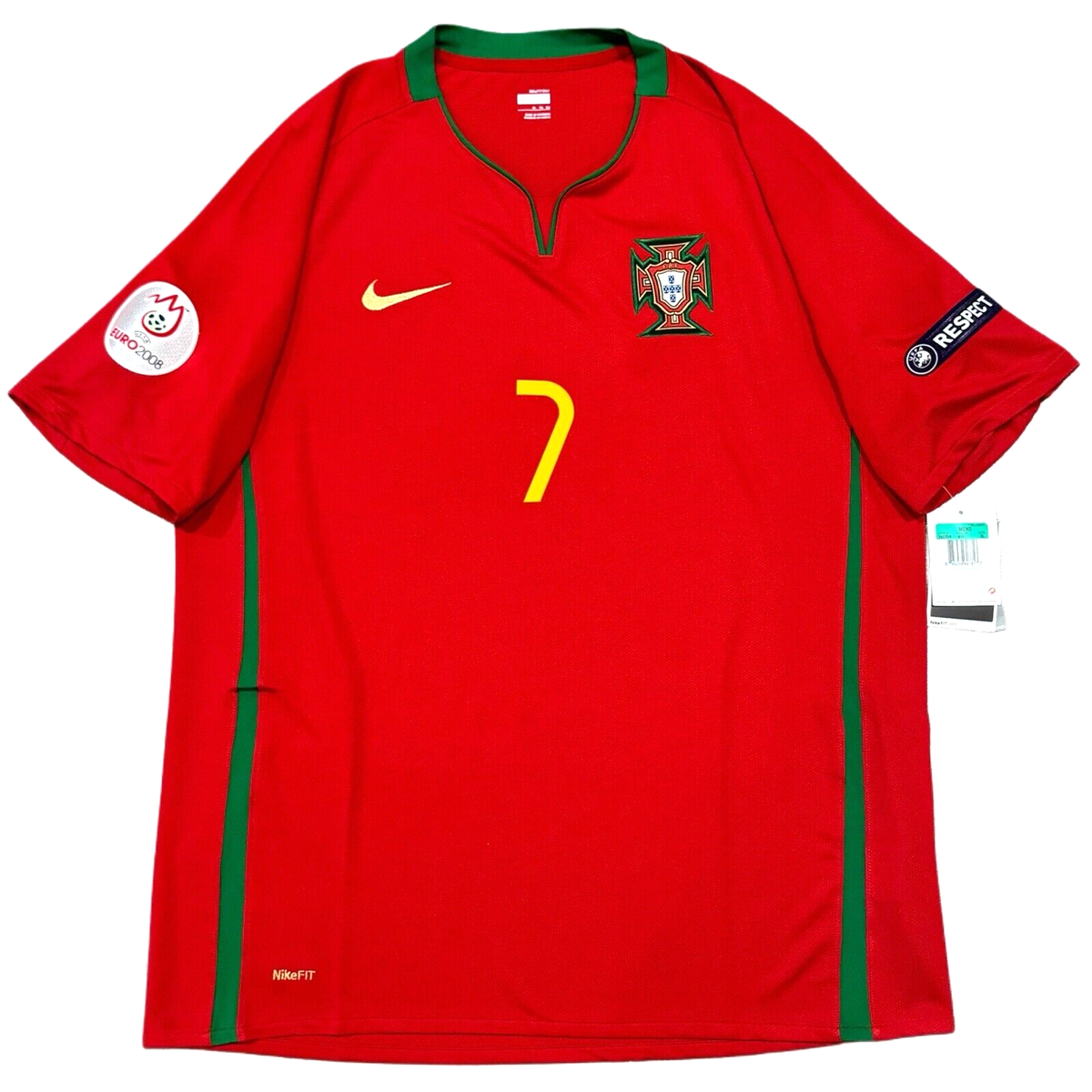 2008/09 Portugal Home Jersey #7 Ronaldo XL Nike Soccer Euro