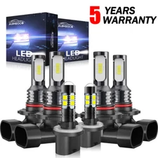 For GMC Yukon XL 2000-2005 2006 6x LED Headlight KIT Hi Lw Beam Fog Lamp Bulbs
