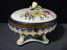 Coppa IN Ceramica Treppiedi Coperchio Montatura Bronzo Presa Fruit Decor Parati