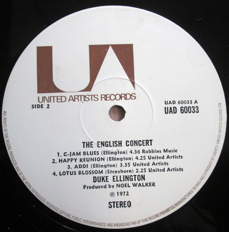 UAD 60032/3 Duke Ellington The English Concert 2LP Gatefold EX - Image 3 of 4