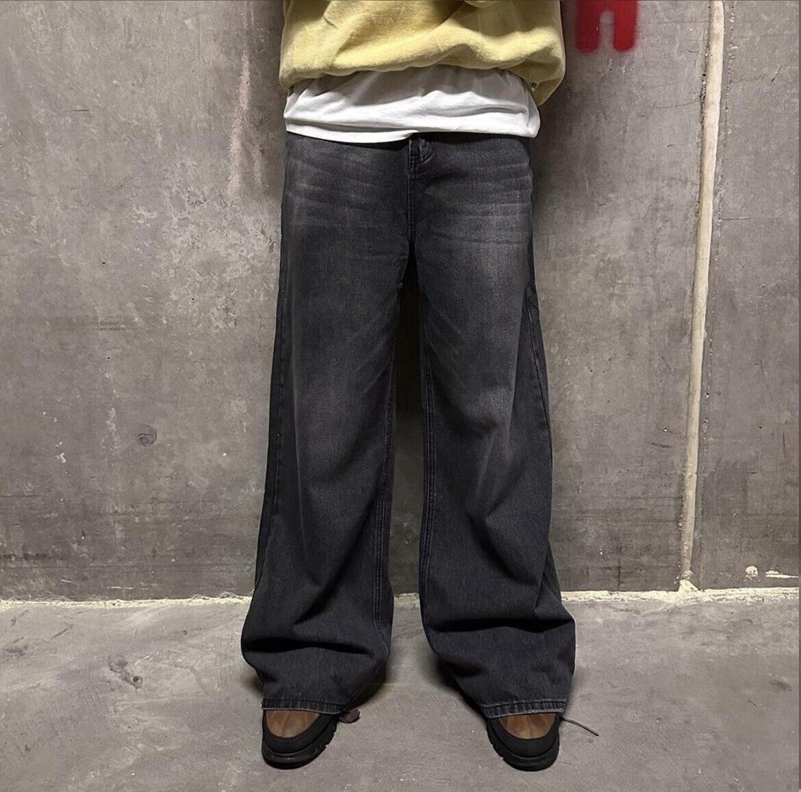 y2k vintage baggy black washed wide leg faded skater denim y2k vintage baggy black washed wide leg faded skater denim