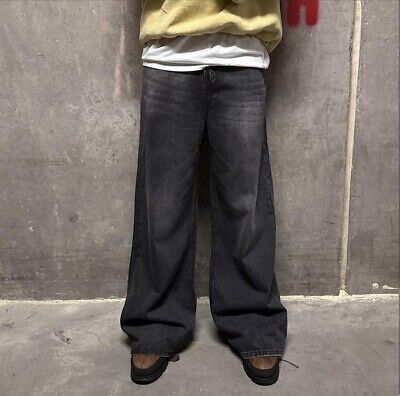 y2k vintage baggy black washed wide leg faded skater denim y2k vintage baggy black washed wide leg faded skater denim