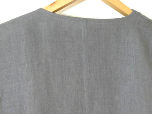 JEAN MUIR Light Blue Linen 3/4 Wide Sleeve Waterfall Front Lined JACKET - 14-20 - Picture 14 of 16