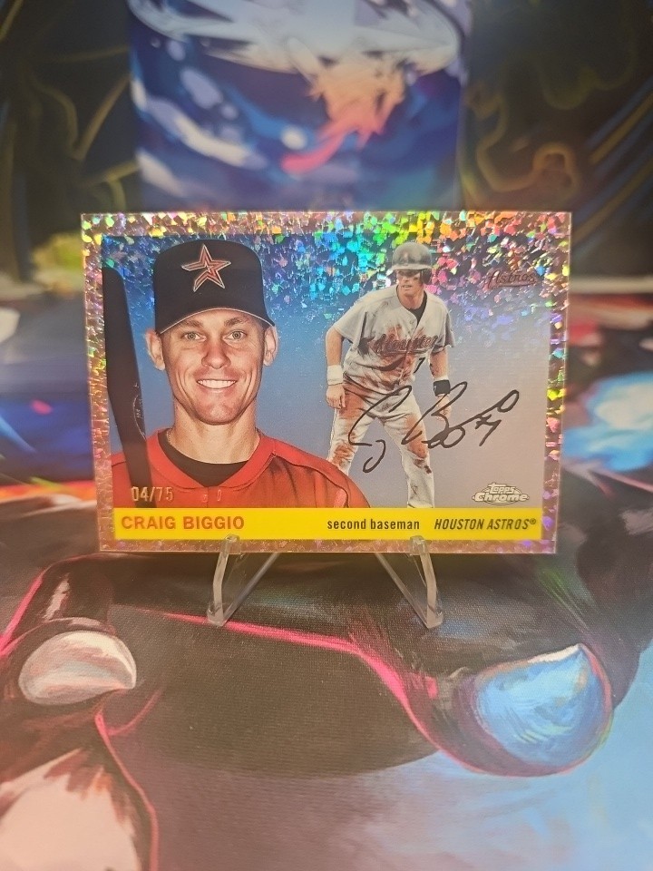 2025 Topps Chrome Platinum Rose Gold Mini Diamond Refractor Craig Biggio /75