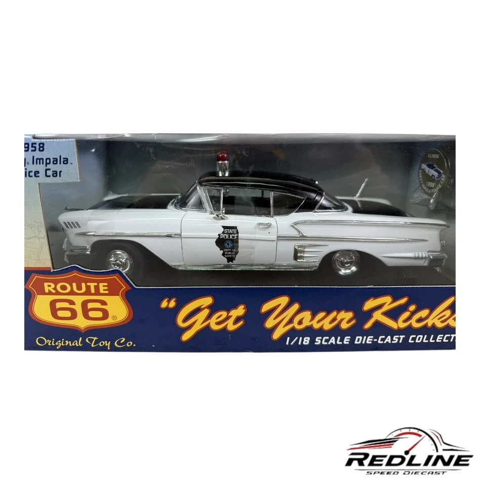 🇺🇸🇺🇸Route 66 1958 Chevy Impala Illinois State Police 1:18 TV🇺🇸🇺🇸 - Image 2 of 4