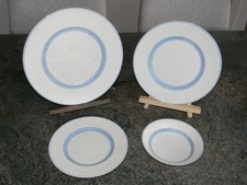Spode Mansard Elaine 4-Piece Place Setting White and Blue Bone China