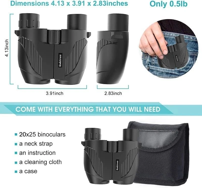 20x25 Binoculars for Adults and Kids, High Power Easy Focus Compact Binocular... - Image 2 of 4