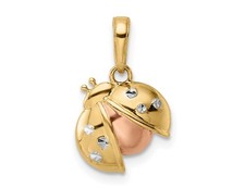 14K Yellow and Rose Gold Ladybug Pendant Charm NO CHAIN