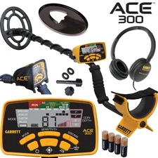 Garrett ACE 300 Metal Detector with 7x10" Coil, Environmental Cover & Headphones