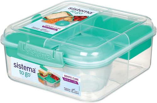 Versatile Bento Box Adult Lunch Set - 3 Compartments & Easy Lock Clips - 4 Count - Picture 3 of 12
