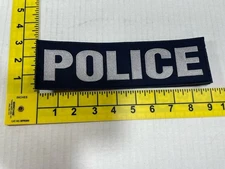 Police Patch Law Enforcement Black White VELCRO® BRAND Loop Fastener Embroidered