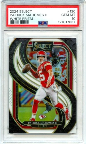 PATRICK MAHOMES II 2024 PANINI SELECT PREMIER LEVEL WHITE PRIZM SP 1/35 PSA 10