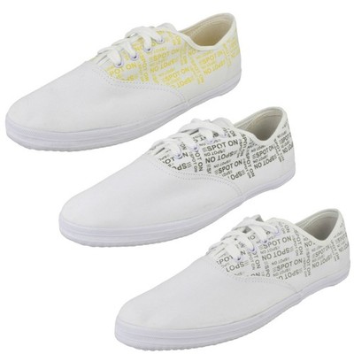 Spot On Printed Mens Lace Up Pumps