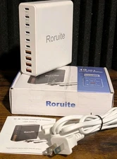 10 Port Charging Station USB C Charger 460W GAN Hub Brick 65W White GaN III PD