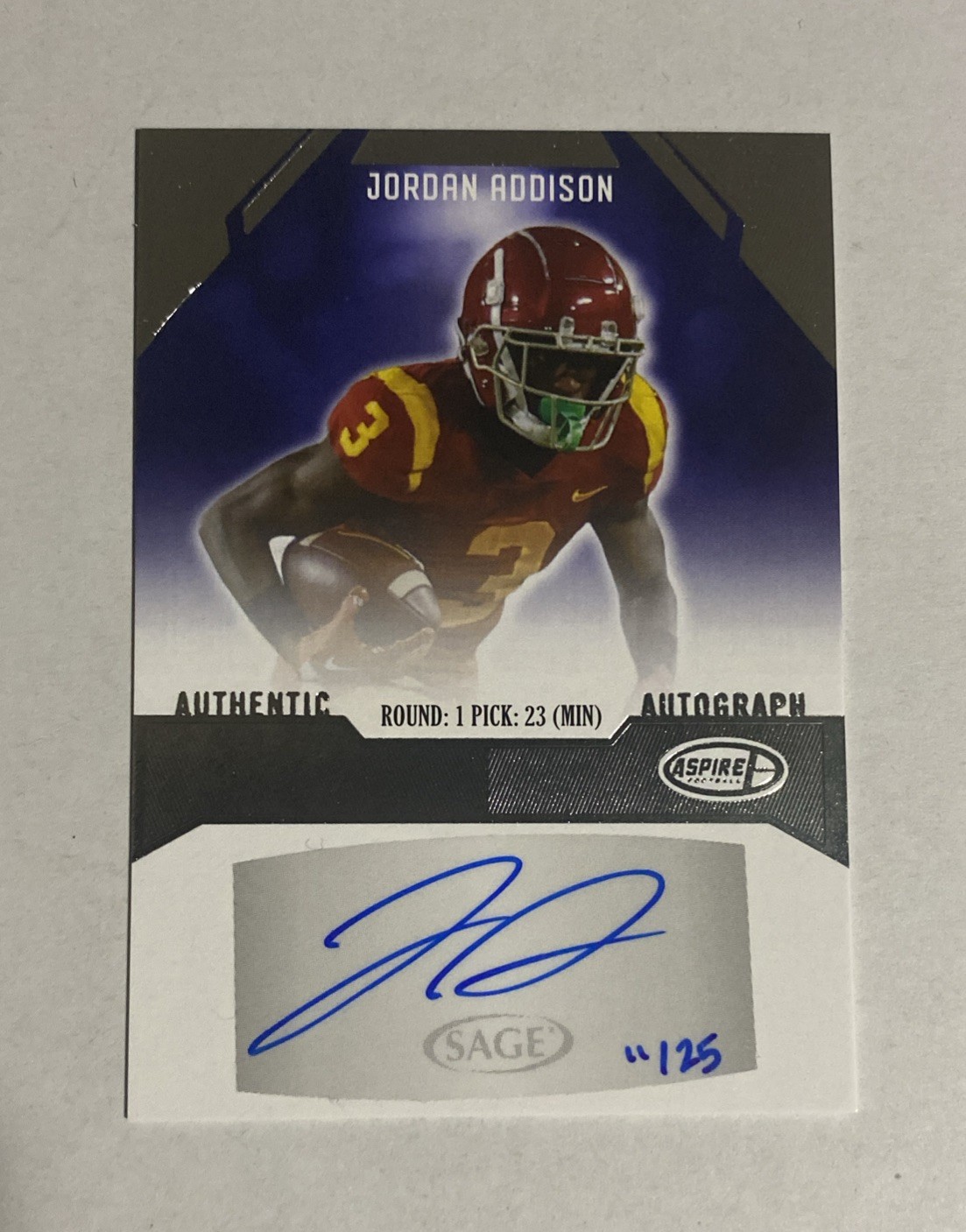 Jordan Addison Sage Aspire Autograph #ASPJA Silver