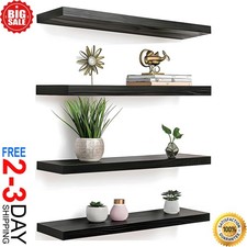 4 Pack Floating Shelves for Wall 17Inch Wall-Mounted Shelves with Brackets