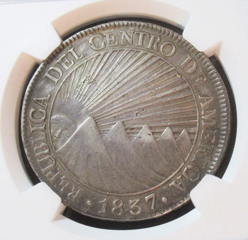 Guatemala Central American Republic 8 Reales 1837 NG-BA AU Details NGC