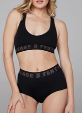 SAVAGE X FENTY, FOREVER SAVAGE SCOOP-NECK BRALETTE, BLACK CAVIAR, MEDIUM
