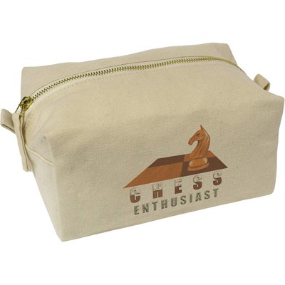 Canvas Kulturtasche / Schminkkoffer ''Chess Enthusiast's Knightly Stand'' (CS00038265)