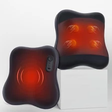 KINGJOY 2-in-1 Cordless Shiatsu Back Massager with Heat, Deep Tissue Kneading